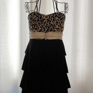 Black and white short dress